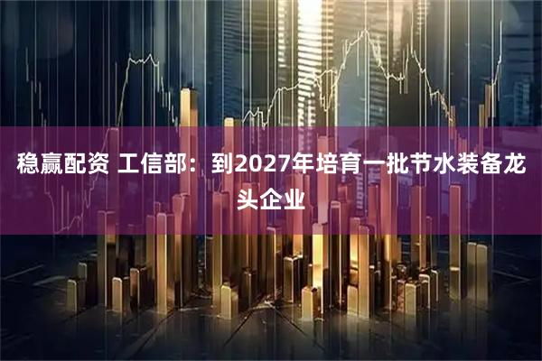 稳赢配资 工信部：到2027年培育一批节水装备龙头企业