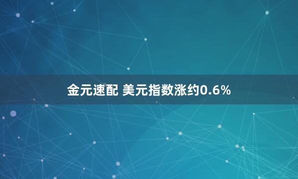 金元速配 美元指数涨约0.6%